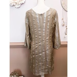 Escada Sport Silk Blend Lined Metallic Damary Dress Size 38